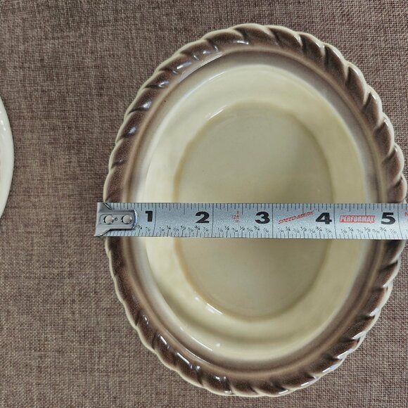 Vintage Metlox Hen On Nest Poppy Trail Pottery Vernon Red Rooster Covered Dish - Picture 11 of 12